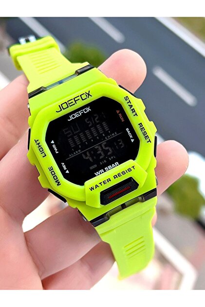 Joefox G-SHOCK Kasa Yeşil/Siyah Dijital 5 Atm Suya Dayanıklı 2 Yıl