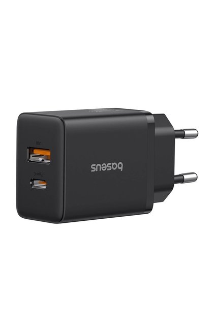 Cube Serisi Type-C + Usb Girişli 20W Hızlı Şarj Cihazı Siyah iPhone ve Samsung Uyumlu