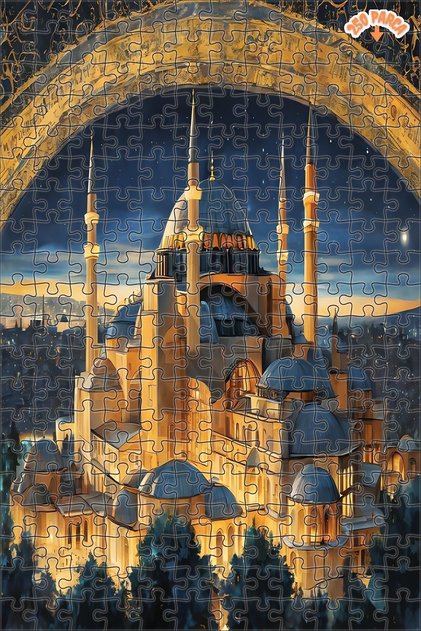 Ayasofya Camii Dekoratif Çift Katlı Çerçeveli Asılabilir Ahşap Puzzle 250 PARÇA 30X30