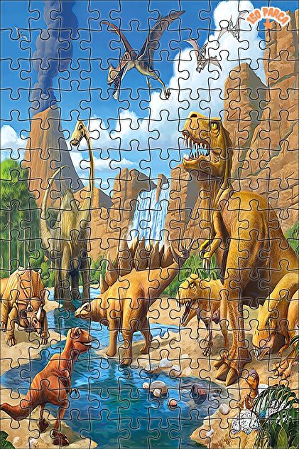 Teona Ahşap Dinozor Dekoratif Çift Katlı Çerçeveli Asılabilir