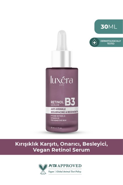 %1 Saf Retinol, Kırışıklık Karşıtı, Onarıcı, Besleyici, Nemlendirici Vegan Retinol Serum (b3 + Ha)