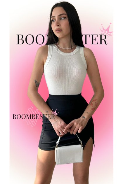 Women's White Camisole Sleeveless Blouse Long Crop Navel Top Undershirt