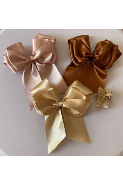 Women's 3-Piece Luxury Satin Bow Automatic Buckle