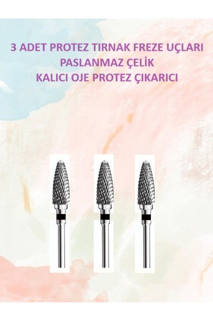 Çelik Protez Tırnak Freze Uçları Protez Çıkarıcıları Üçlü Paket Mısır Uçlu