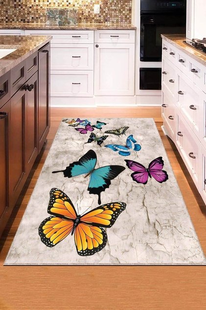 Makinede Yıkanabilen Kaymaz Taban Mutfak Halısı Ar781