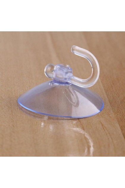 25 Large Size Hanging Suction Cups, 4cm Transparent Plastic Hook Kiss Suction Cups
