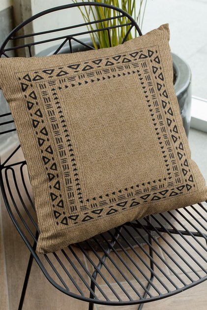 43x43cm Double Sided Throw Pillow Pillow Case Straw Look Premium Thai Feather Woven Fabric Krl186