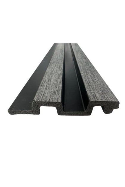 Klasik Siyah Gri Dekoratif Lambri - Pvc Lambiri Duvar Paneli ( 7 Adet - 12x290 Cm )