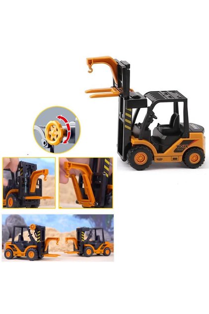 Kırılmaz Yüksek Kalite Makaralı Hareketli Oyuncak Forklift İş Makinesi