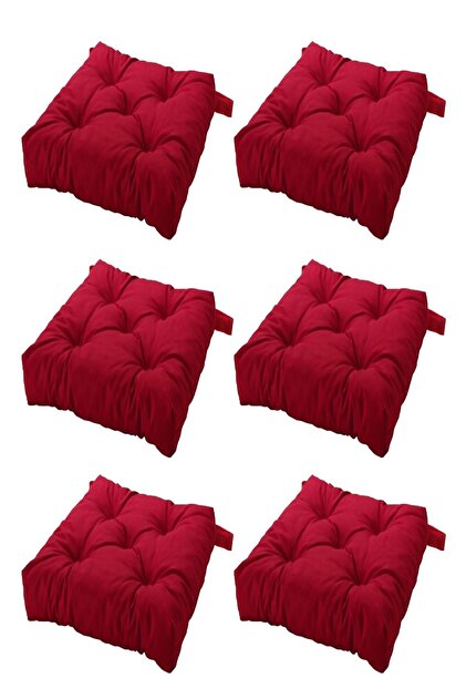 IKEA Malında Sandalye Minderi Kırmızı 6 Adet 40/35x38x7 cm