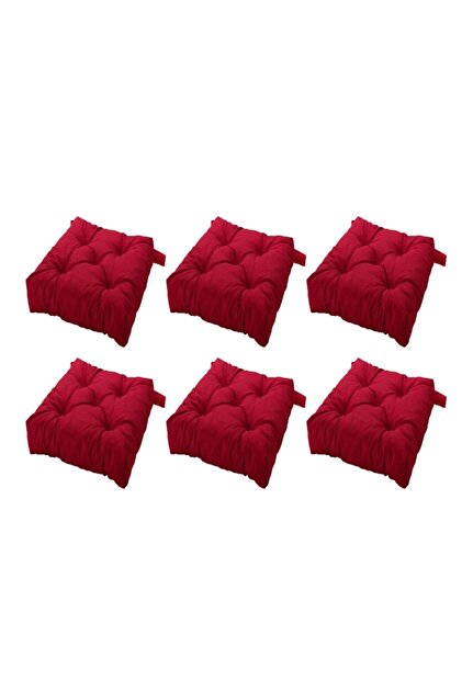IKEA Malında Sandalye Minderi Kırmızı 6 Adet 40/35x38x7 cm