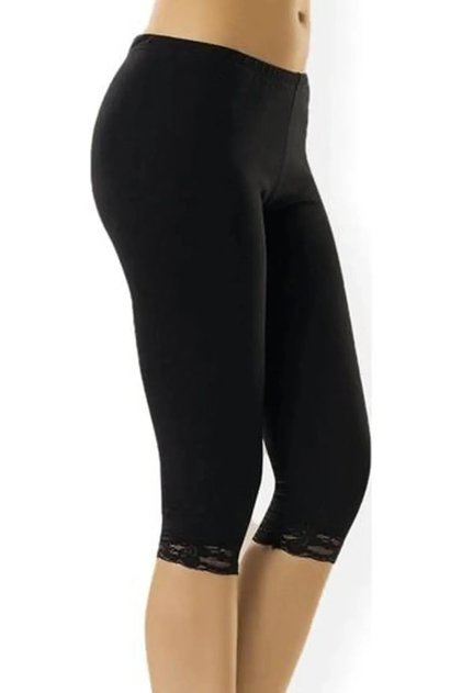 3 Pieces of Cotton Women's Knee-Length Leggings with Lace Detail