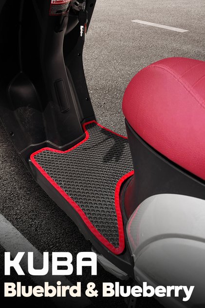 Kuba Bluebird & Blueberry Premium Uyumlu Eva Motosiklet Paspası - Siyah Kırmızı