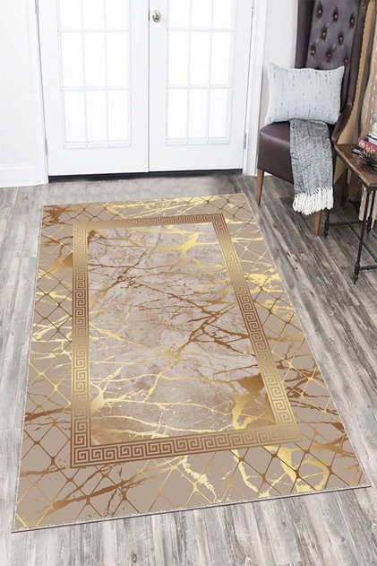 Kaymaz Tabanlı Makinede Yıkanabilir Dekoratif Halı Ar751