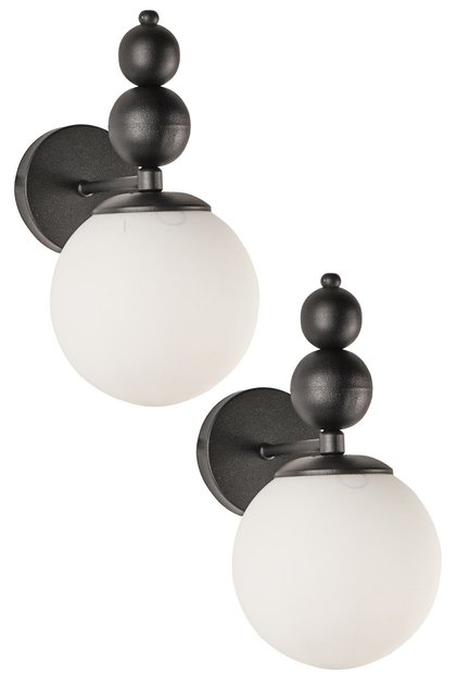 2Pcs Endless Sconce Black White Glass, Modern Decorative Sconce, Wall Lighting, Living Room, Bedroom and Hallway Lighting