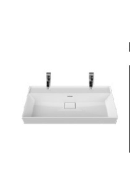 Sharp Etajerli Lavabo 100x48 cm (Tek Hazneli Çift Batarya Delikli)