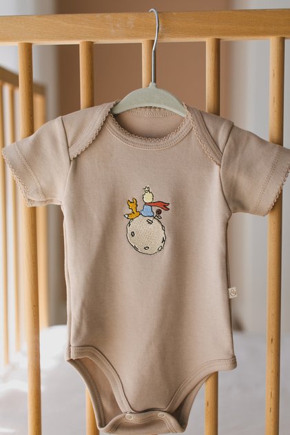 Premium Embroidered Baby Short Sleeve Body with Snap Fasteners Set of 2