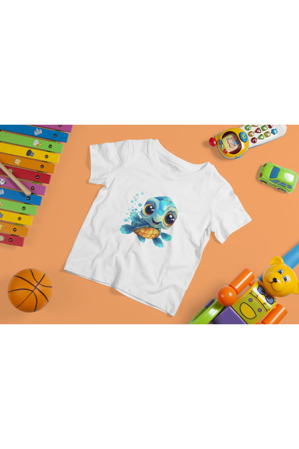 Style-X BLUE TURTLE PRINT CREW CREW NECK -SHIRT