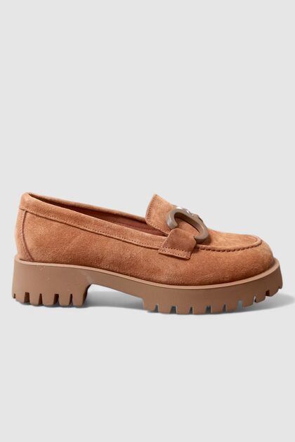 Tan Women's Genuine Leather Loafer Casual Shoes