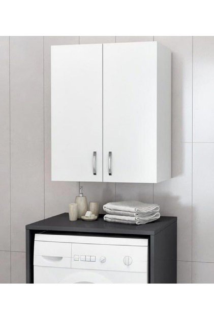 Makina Üstü Dolap, Banyo Dolabı, Çamaşır Dolabı, Havlu Dolabı, Kapaklı Dolap - Beyaz