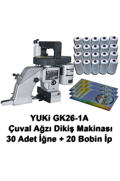 Yuki GK26-1A Çuval Ağzı Dikiş Makinası + 30 Adet İğne + 20 Bobin