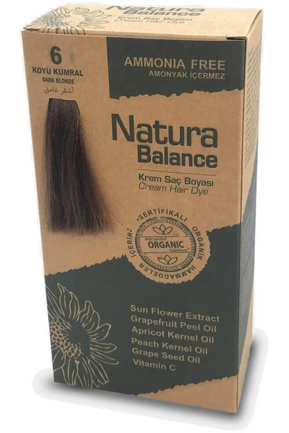 Natura Balance 6 Koyu Kumral Organik Krem Saç Boyası