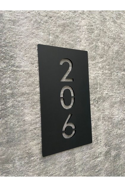 Hollow Series Matte Black Door Number