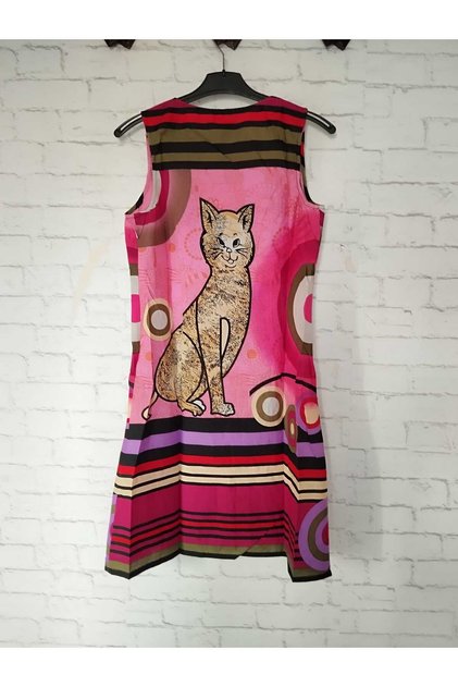 Summer, Authentic, Cat-Printed Dress