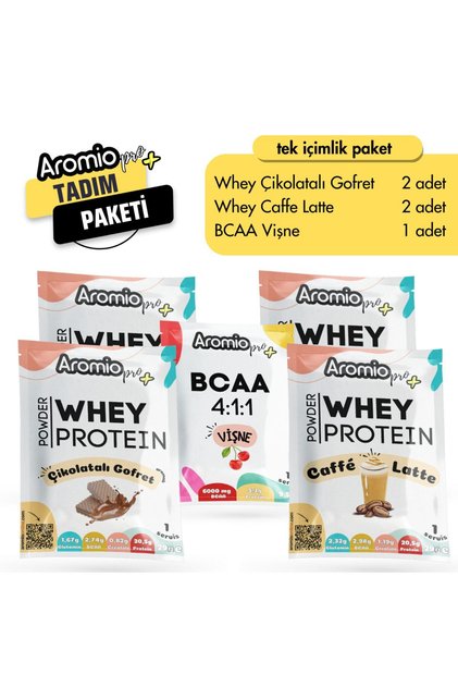 Pro+ Tek içimlik Whey Protein Tozu Tadım Paketi 5'li paket