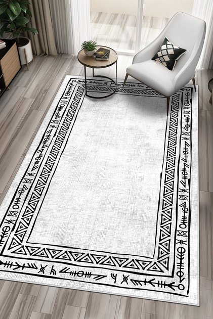 Digital Printing Washable Non-Slip Base Stain Resistant White Kitchen Carpet Living Room Carpet and Floor Mat