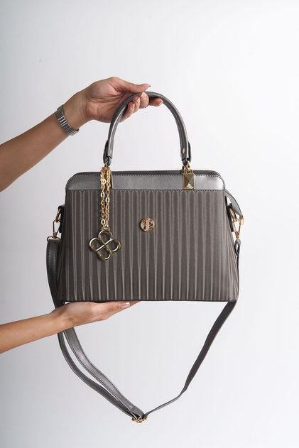 Women's Special Design Metal Accessory Three-Compartment Baguette Model Sleeve - Shoulder Bag
