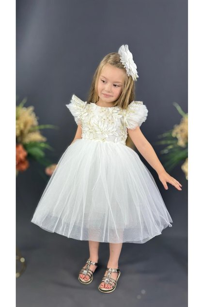 Embroidered Tutu Skirted Birthday & Special Occasion Children's Evening Dress (It Is Recommended to Buy 2 Sizes Larger)