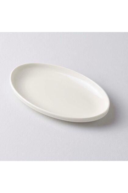 Modern Cream 20 cm 2-Piece Small Size Breakfast Boat Presentation Plate Presentation Serving Set