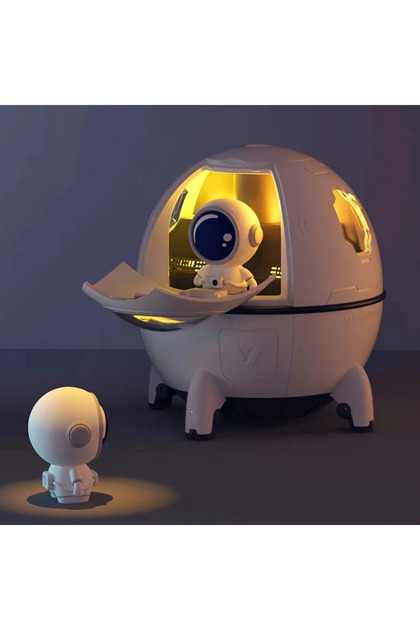 Astronot Oda Nemlendirici Aroma Difüzör Oda Ev Ofis Masaüstü Led Işıklı Buhar Makinesi