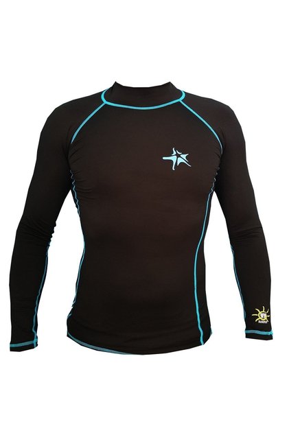 Likra Uzun Kol UV Korumalı Unisex Siyah ve Mavi Renkli Spor Tişört