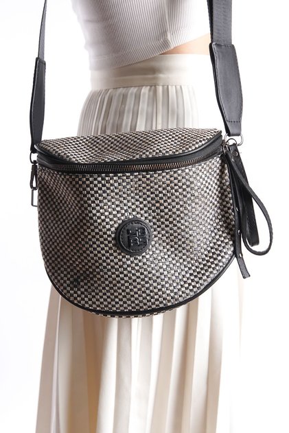 Women's Knitted Linen Fabric Waist and Shoulder Bag