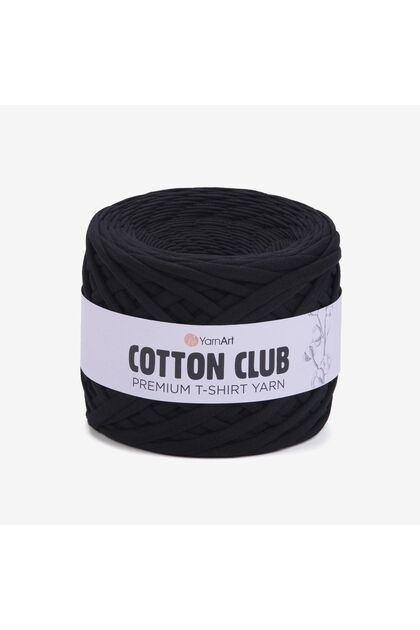 Cotton Club - Прежда за ръчно плетене с пениран плат, черна - 7300