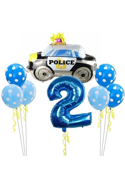Mini Party Store Police Car Balloon Set