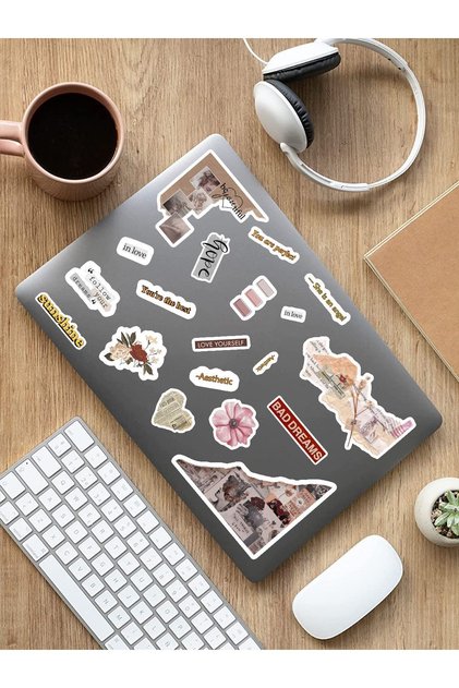 - Vintage & Retro Temalı Laptop Notebook Tablet Sticker Seti