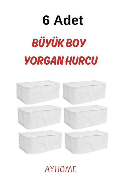AYHOME 6 Li Büyük Boy Yorgan Yatak Döşek Hucu Çeyizlik Çok Amaçlı