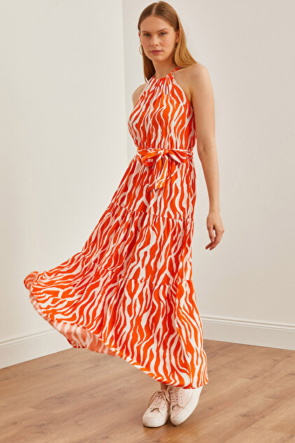 sachin and babi light blue dress Buy Pour Moi Blue & White Zebra Print Halter Neck Dress from Next Oman main image 0