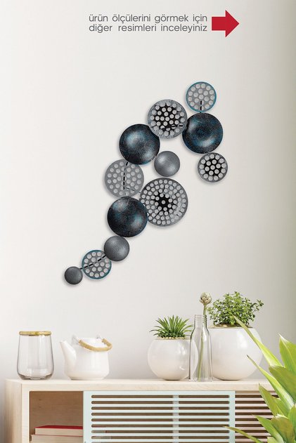 Doreart Bronte Metal Duvar Tablosu, Ev Ofis Duvar Panosu (gri)