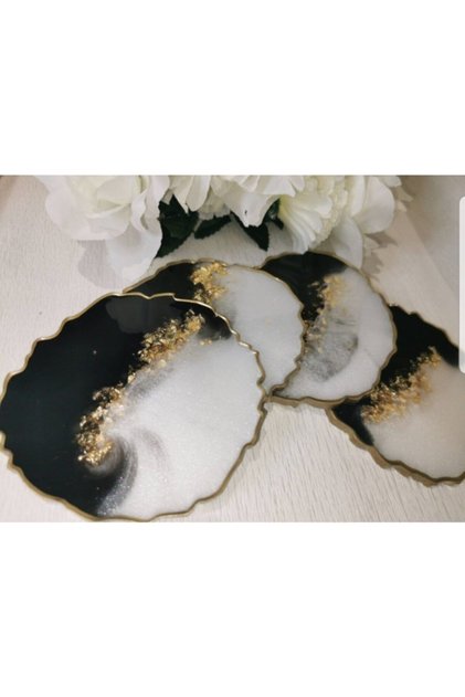 Sultan Gold Leaf Epoxy Coaster Set of 4