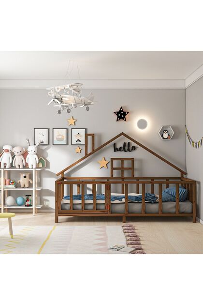 Hause Montessori Yatak Kapılı 120*200 HAUSE CEVİZ
