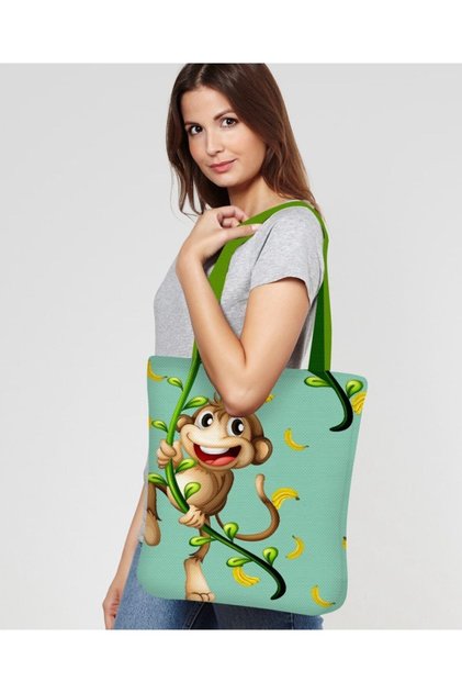Monkey Patterned Beach Bag