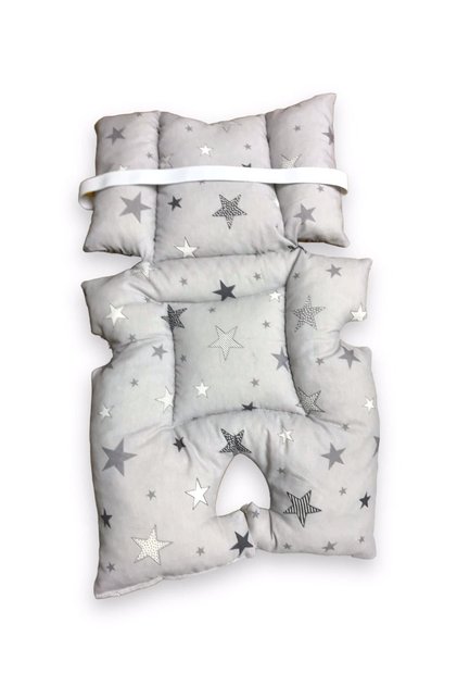 Cotton Baby Stroller and Baby Carrier Cushion with Waist Support New Gray Star