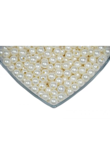 Off-White Non-Peeling 1stQuality Plastic Pearl Beads - 10mm - 25gr