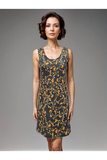 100% Cotton Floral Patterned Mint Green Dress