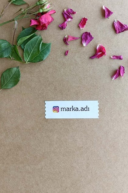 Kişiye özel etiket -144 adet bant etiketi - Marka Etiketi (1,8 x 5.5 cm)