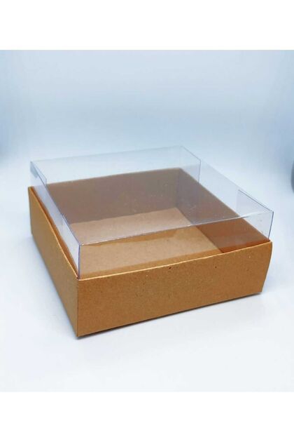 9x9x4 Asetat Kapaklı Kraft Kutu 100 Adet